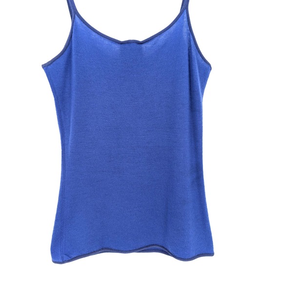 VTG Y2K Giorgio Armani Cashmere Camisole Cobalt Blue 42 Luxury Minimalist Cozy - Picture 7 of 10